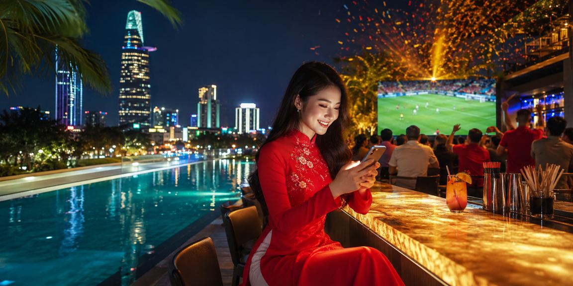 Khán giả theo dõi trận bóng đá và đặt cược trực tuyến tại Thành phố Hồ Chí Minh
